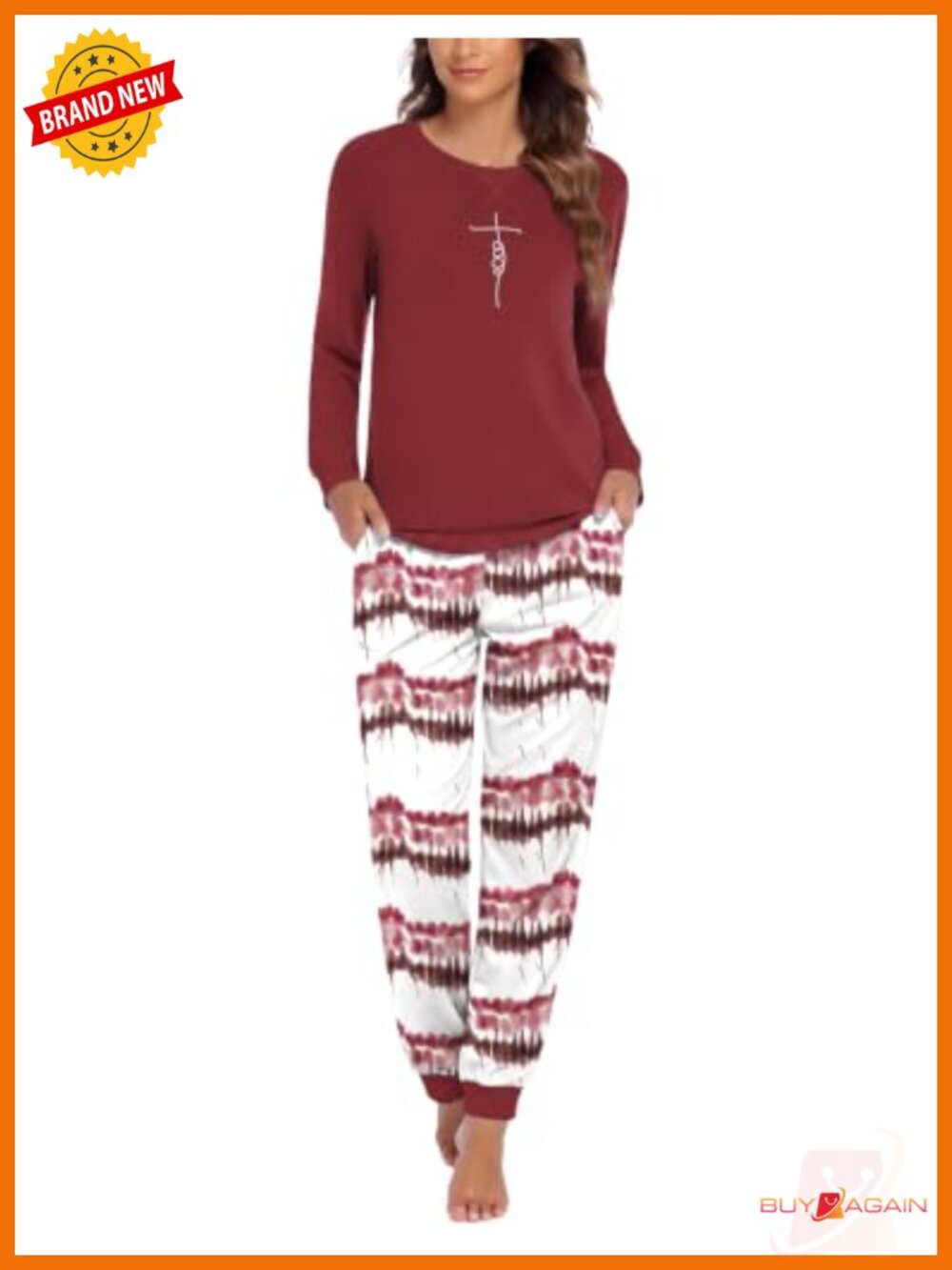 Women's Long Sleeve Pajama Set Soft Lounge Jogger Pjs